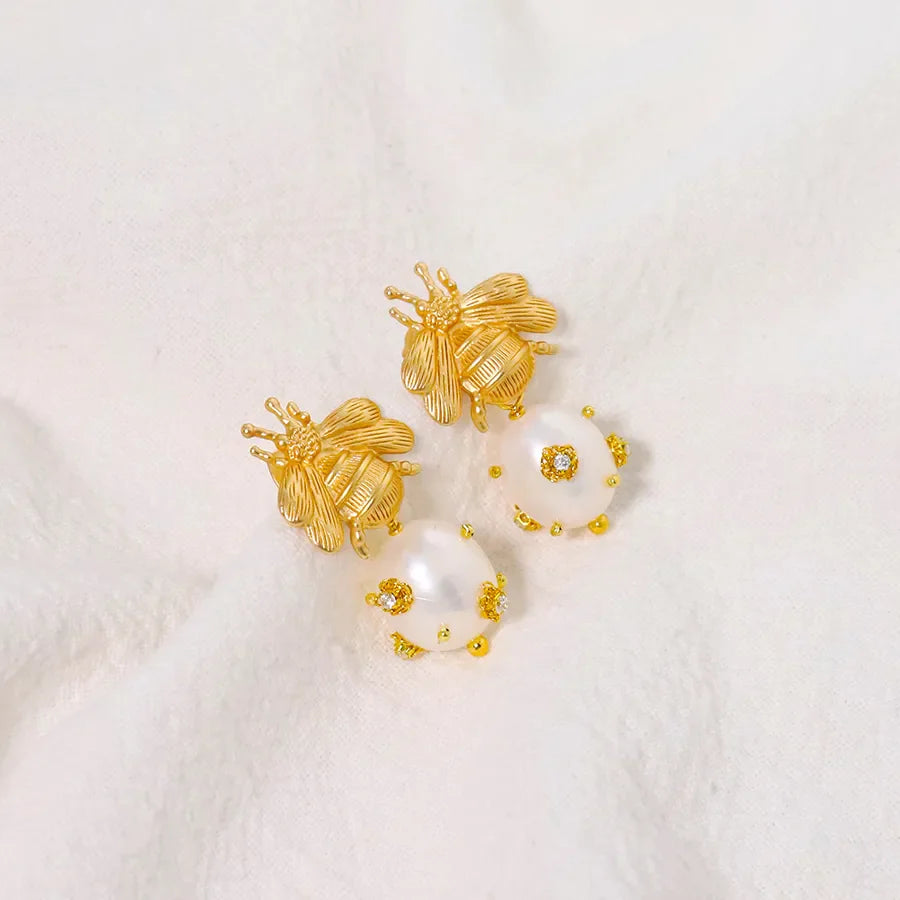 Live broadcast natural pearl earrings high-grade earrings s925 silver needle women's design natural freshwater real pearl