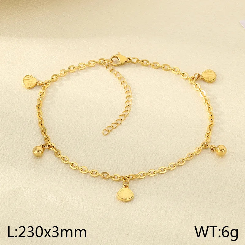 Wholesale Jewelry IG Style Vintage Style Star Moon Cherry 304 Stainless Steel 18K Gold Plated Anklet
