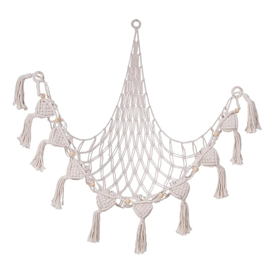 Cotton Rope Triangle Toy Net Pocket Hand-woven Children's Toy Storage Decorative Triangle Pocket Decorative Hanging Pocket