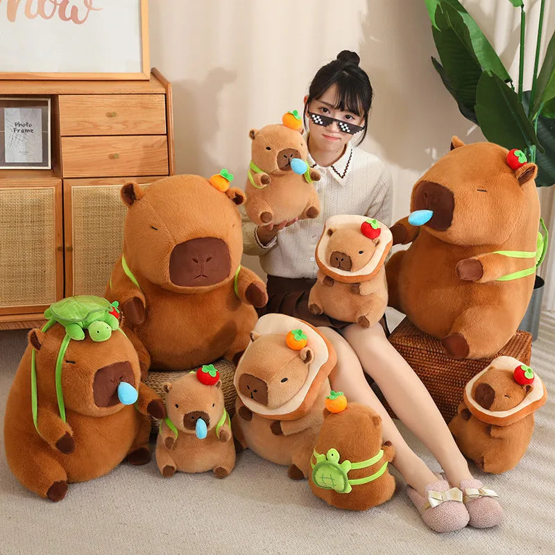 Trendy Capybara Plush Toy Cute Birthday Gift Children's Stuffed Animal Doll Transforming Plushie PP Cotton Material