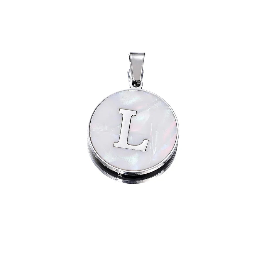 1 Piece 22mm Hole 4~4.9mm 304 Stainless Steel Fritillary Letter Pendant Jewelry Accessories