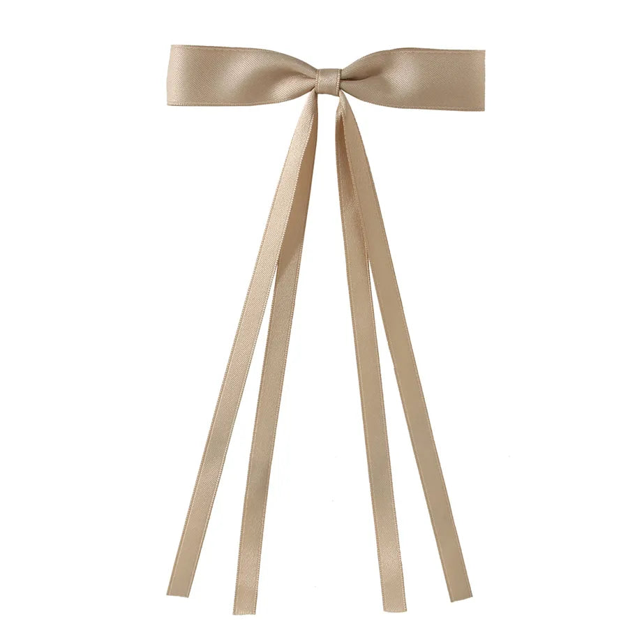 Women's Sweet Solid Color Bow Knot Cloth Handmade Hair Clip