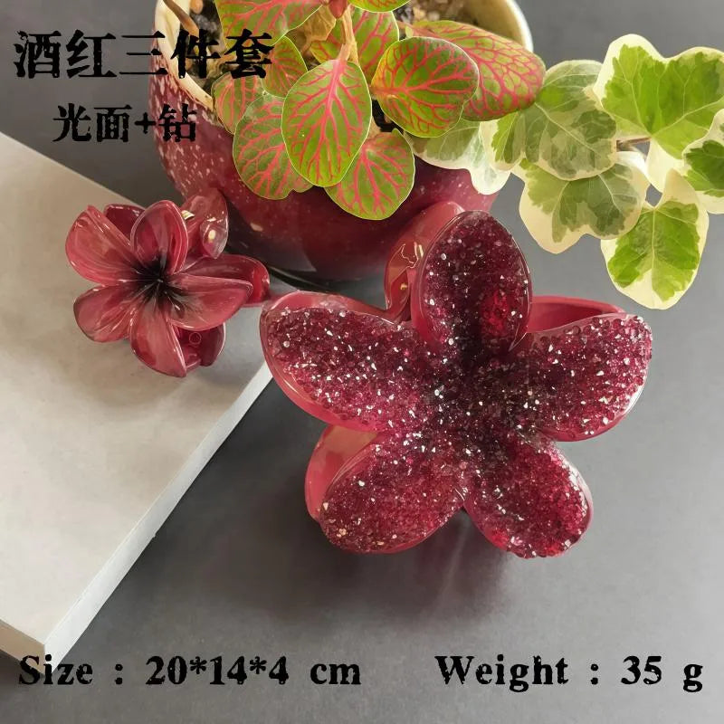Elegant Classic Style Women's Flower Resin Hair Claws