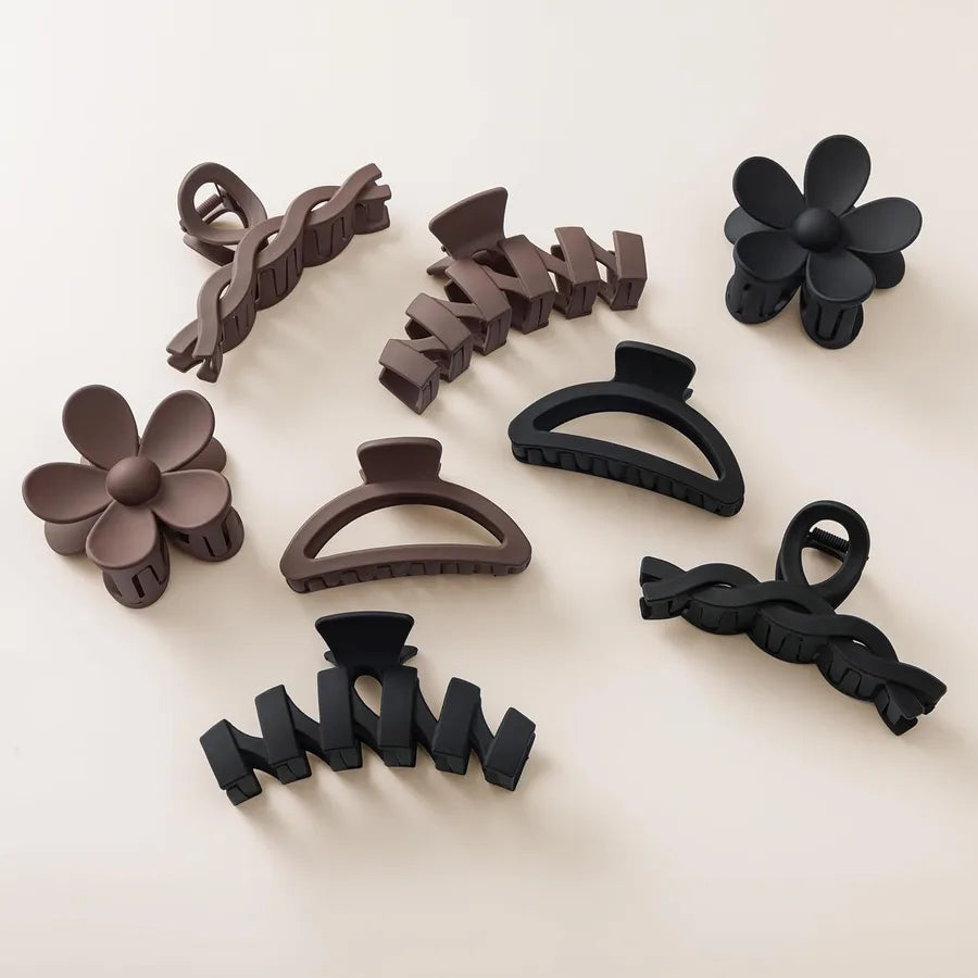 Hot Barrettes Milk Tea Color Hair Accessories Simple Geometric Shark Clip Back Head Updo Hair Clip Barrettes Wholesale