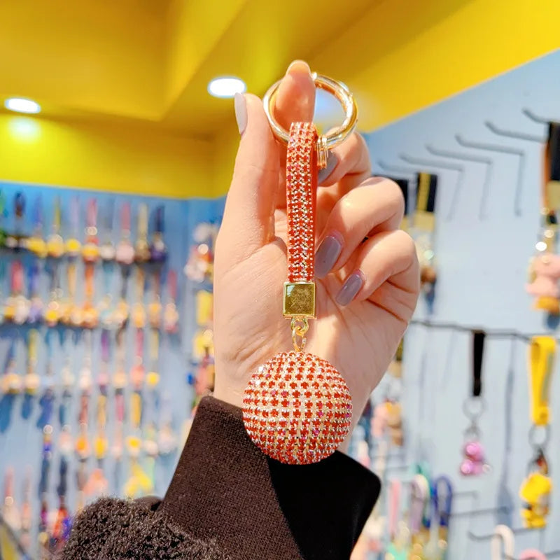 Creative Gift New Crystal Ball Car Keychain Glittering Diamond Ladies Handbag Pendant Christmas Valentine's Day New Year