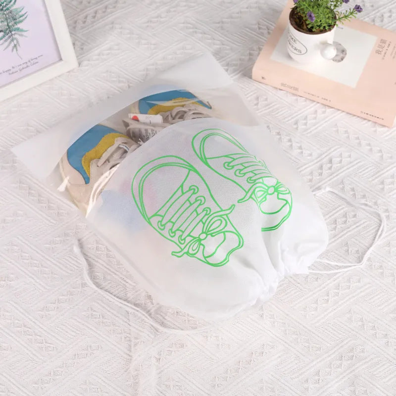 Spot Non-woven Shoe Bag Travel Dustproof Bundle Pocket Clothes Shoes Storage Bag Seasonal Shoes Drawstring Bag Household
