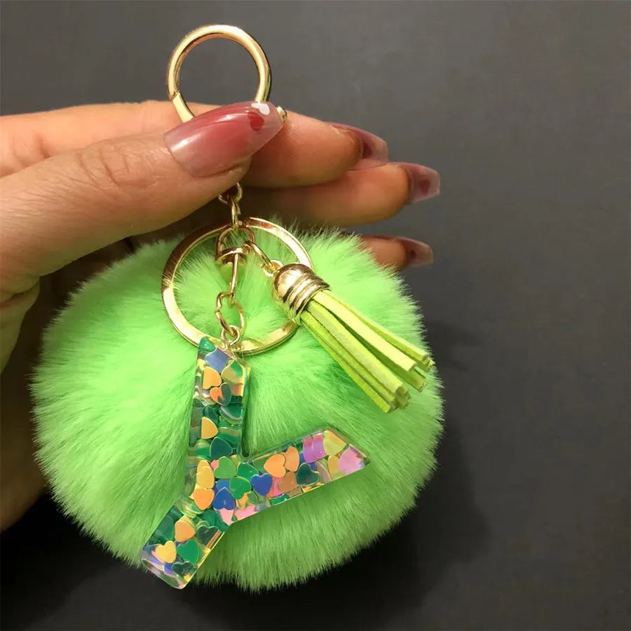 Simple Style Classic Style Letter Hairball Resin Unisex Bag Pendant Keychain