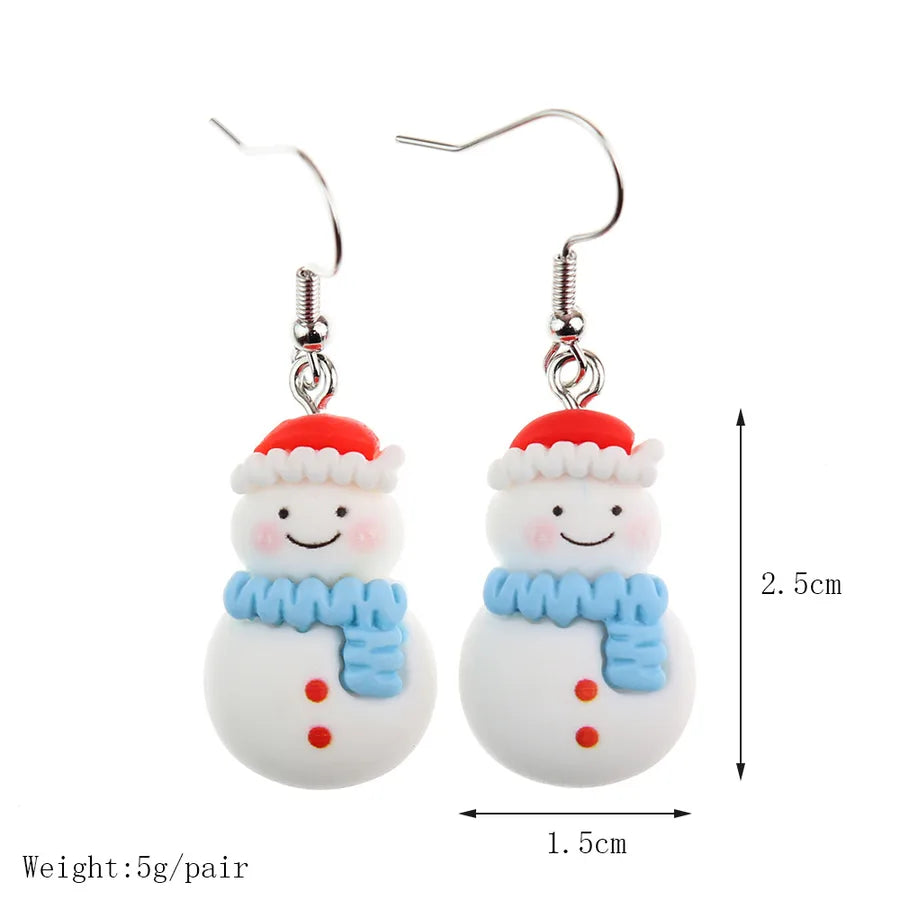 Christmas Themed Hoop Earrings Santa Claus Reindeer Christmas Tree New Arrival Cartoon Design Christmas Series Jewelry