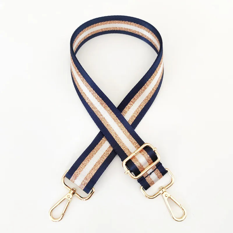 new colorful nylon wide shoulder strap bright gold thread purse accessories strap adjustable shoulder crossbody replacement long strap