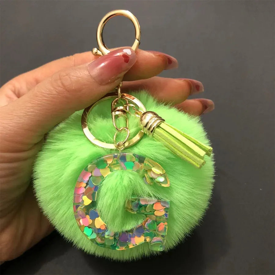 Simple Style Classic Style Letter Hairball Resin Unisex Bag Pendant Keychain