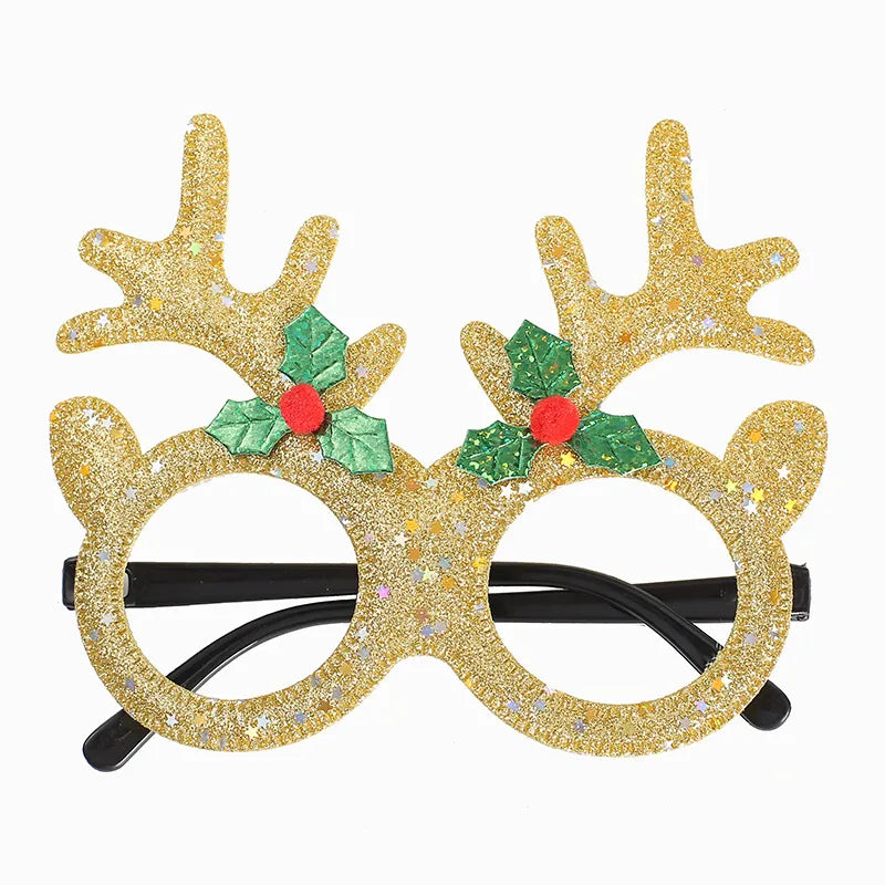 New Christmas Hairband Glasses Frame Halloween Valentine's Day Glasses Santa Claus Glasses Party Christmas