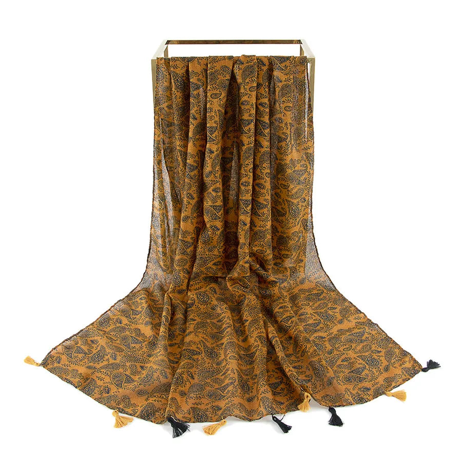 Women's Sweet Color Block Polyester Printing Scarf