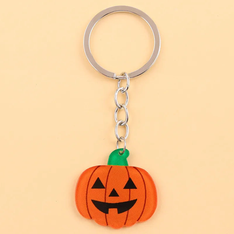 Cartoon Acrylic Keychain Color Block Spider Bat Design Cute Style Personality Hanging Ornament Accessories Halloween Series