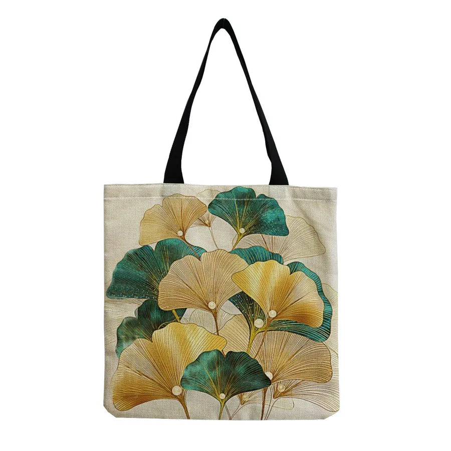 women's tropical leaf shopping bags