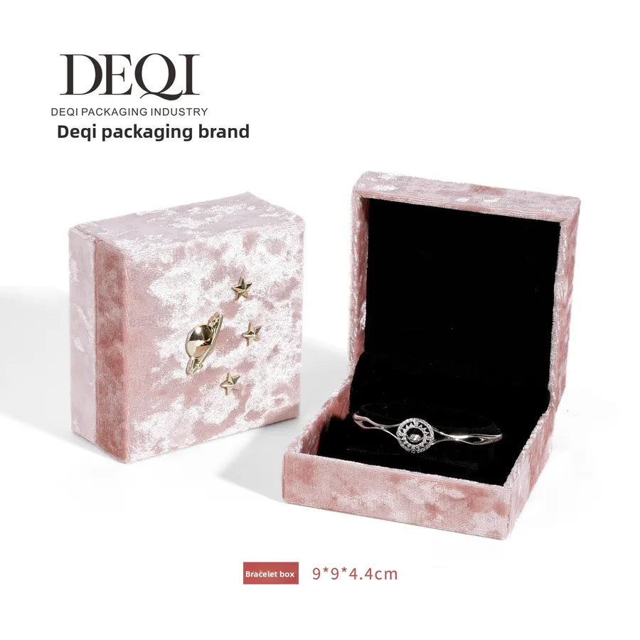 1 Piece Flannel Elegant Simple Style Daily Date Solid Color Jewelry Boxes