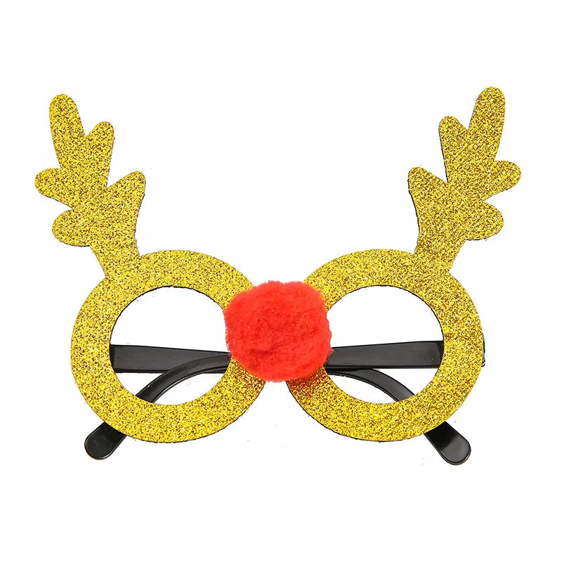 New Christmas Hairband Glasses Frame Halloween Valentine's Day Glasses Santa Claus Glasses Party Christmas