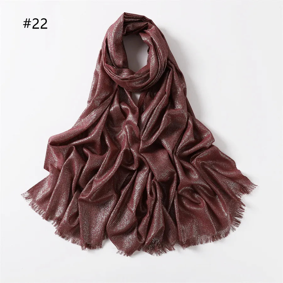 women's fashion solid color rayon cotton linen scarves
