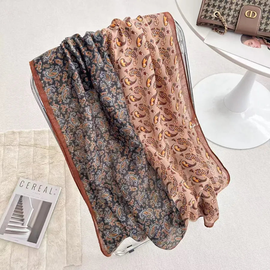 women's fashion star heart shape cotton and linen printing cotton linen scarves