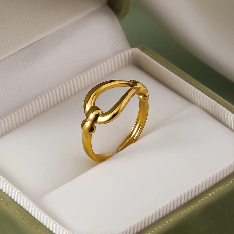 Wholesale Jewelry IG Style Elegant Retro Geometric Leaf Heart Shape 304 Stainless Steel Plating Open Rings
