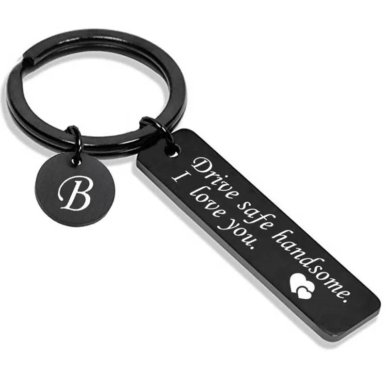 Simple Style Letter Rectangle Stainless Steel Polishing Unisex Bag Pendant Memorial Keychains