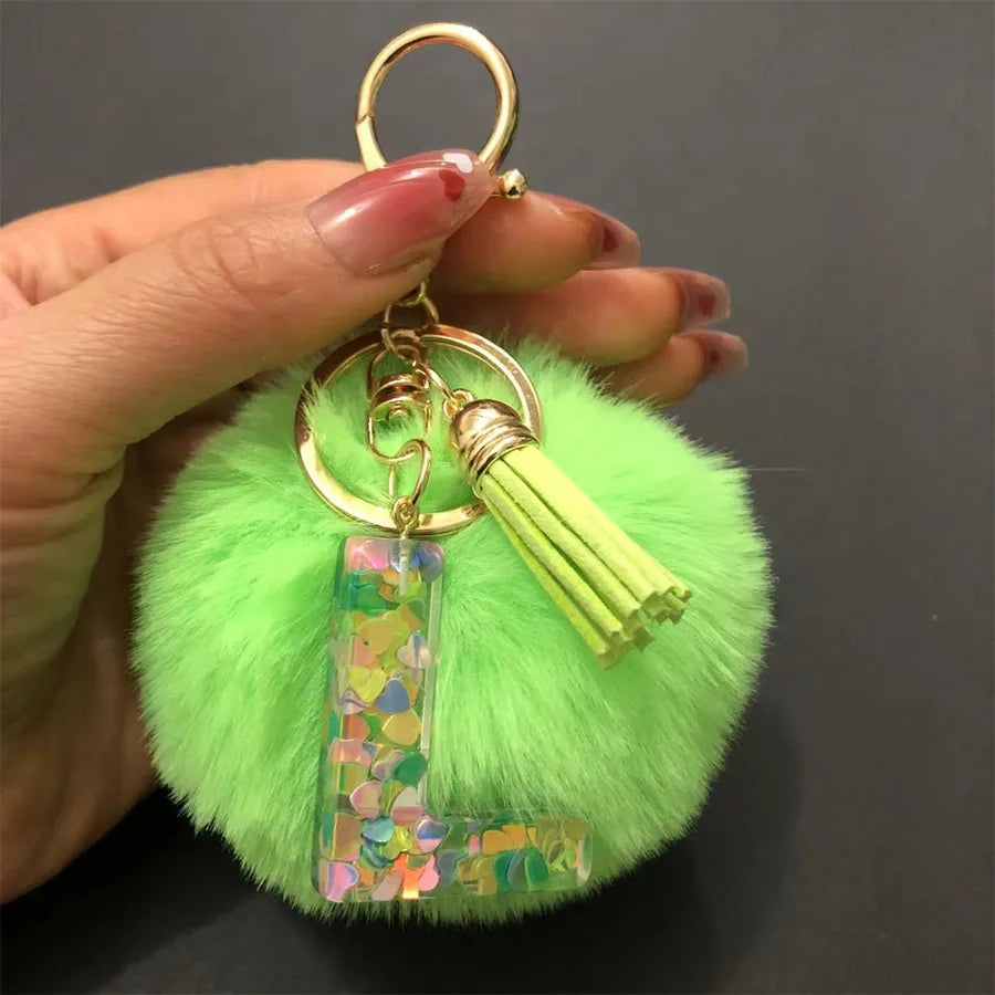 Simple Style Classic Style Letter Hairball Resin Unisex Bag Pendant Keychain