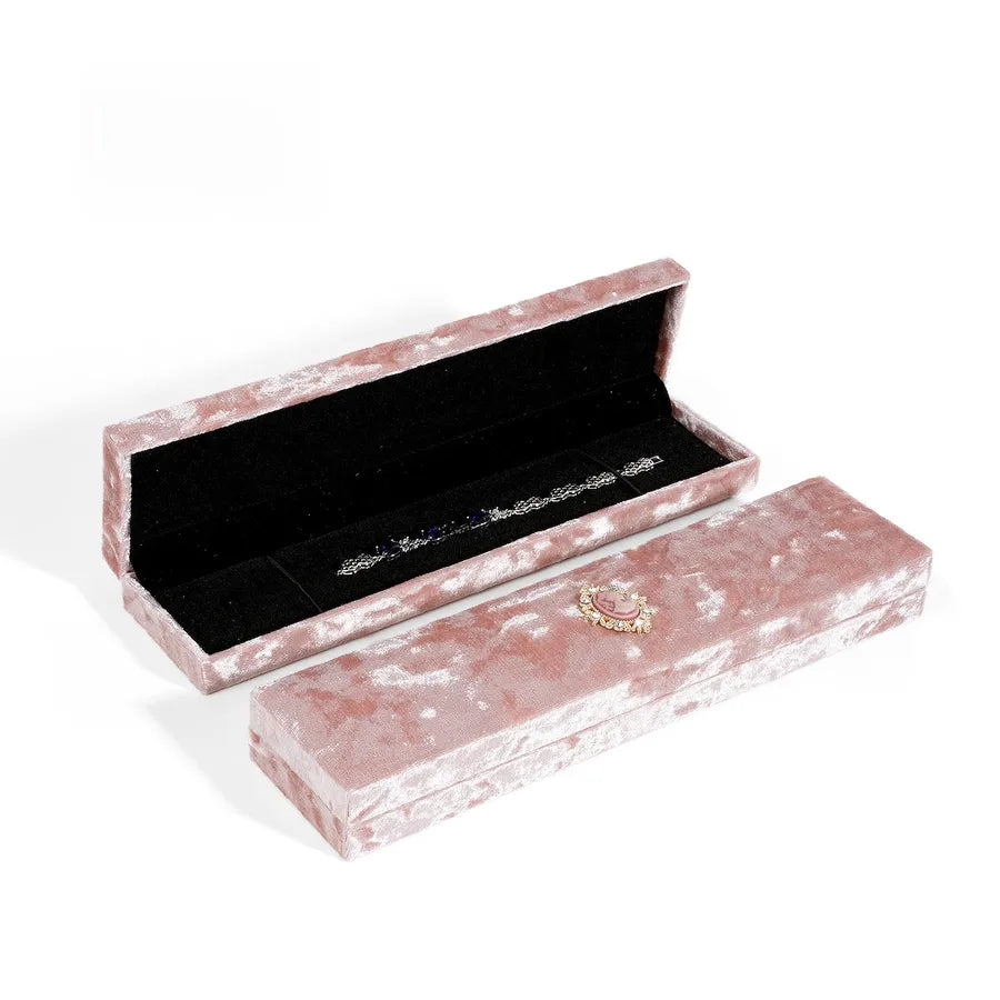 1 Piece Flannel Elegant Simple Style Daily Date Solid Color Jewelry Boxes