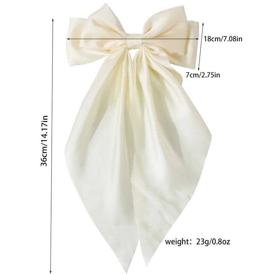 Women's Sweet Solid Color Bow Knot Cloth Handmade Hair Clip