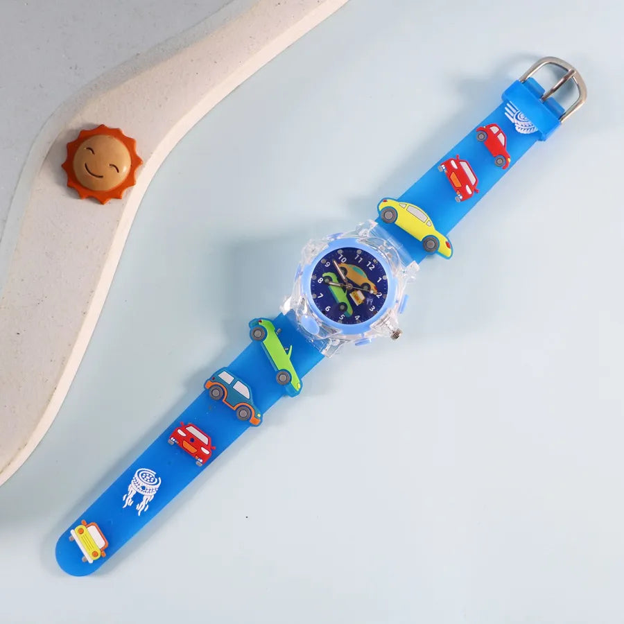 Children's Watch Creative Cartoon Quartz Color Shell Luminous Series Watch Primary School Boys and Girls 3D Viscose Watch