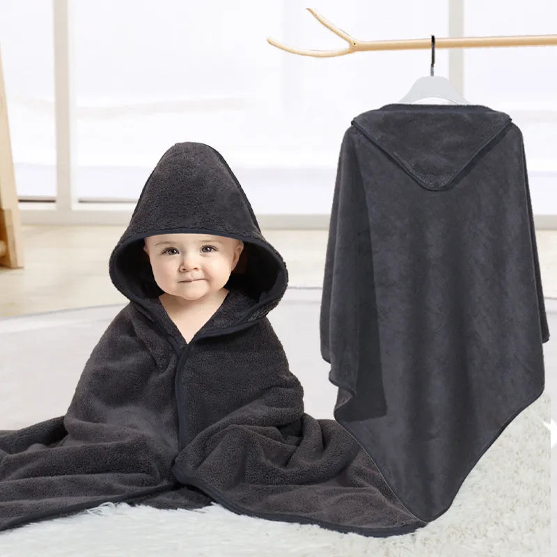 Baby Cartoon Bag Blanket Coral Fleece Absorbent Children's Bath Towel Embroidered Blanket with Hood Cloak Soft Newborn Blanket