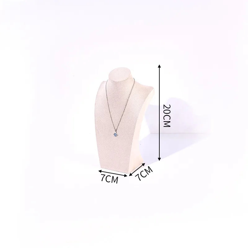 Velvet Necklace Display Stand Counter Top Jewelry Model Holder H-Shape Composite Paperboard And Velvet High-End Feel Stitching