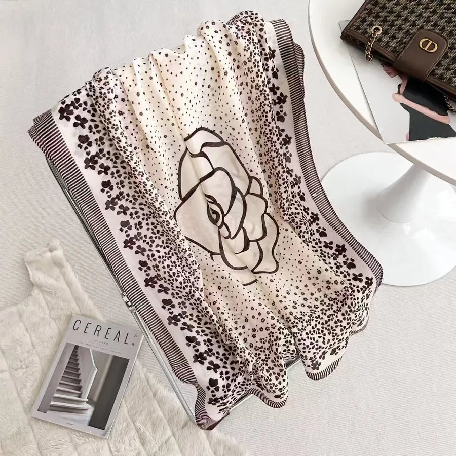 women's fashion star heart shape cotton and linen printing cotton linen scarves