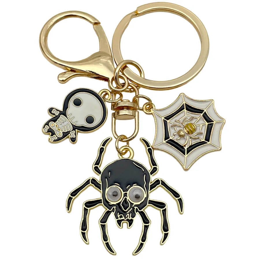 Halloween Ghost Cartoon Couple Car Keychain Pendant Ring Creative Personalized Alloy Bag Decorations Small Hanging Ornaments