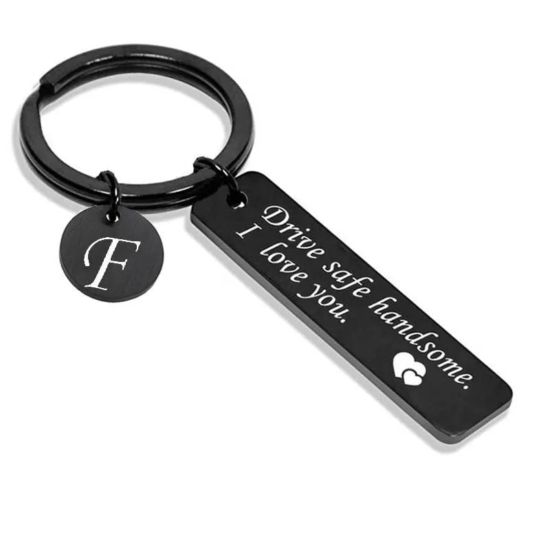 Simple Style Letter Rectangle Stainless Steel Polishing Unisex Bag Pendant Memorial Keychains