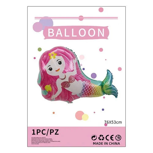cartoon style cute animal mermaid aluminum film holiday party balloons