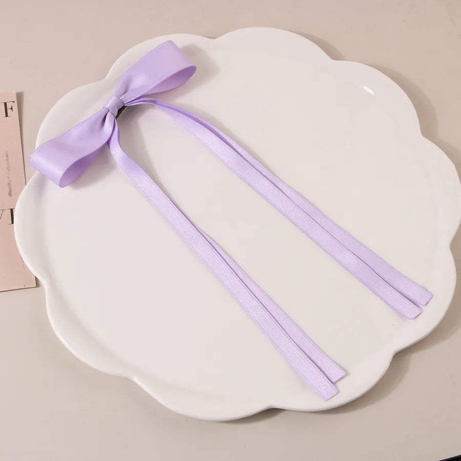 Women's Sweet Solid Color Bow Knot Cloth Handmade Hair Clip