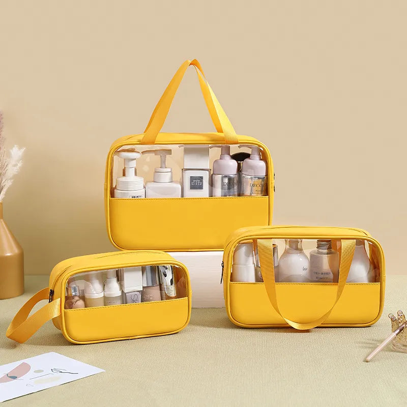cute pastoral solid color pu leather makeup bags