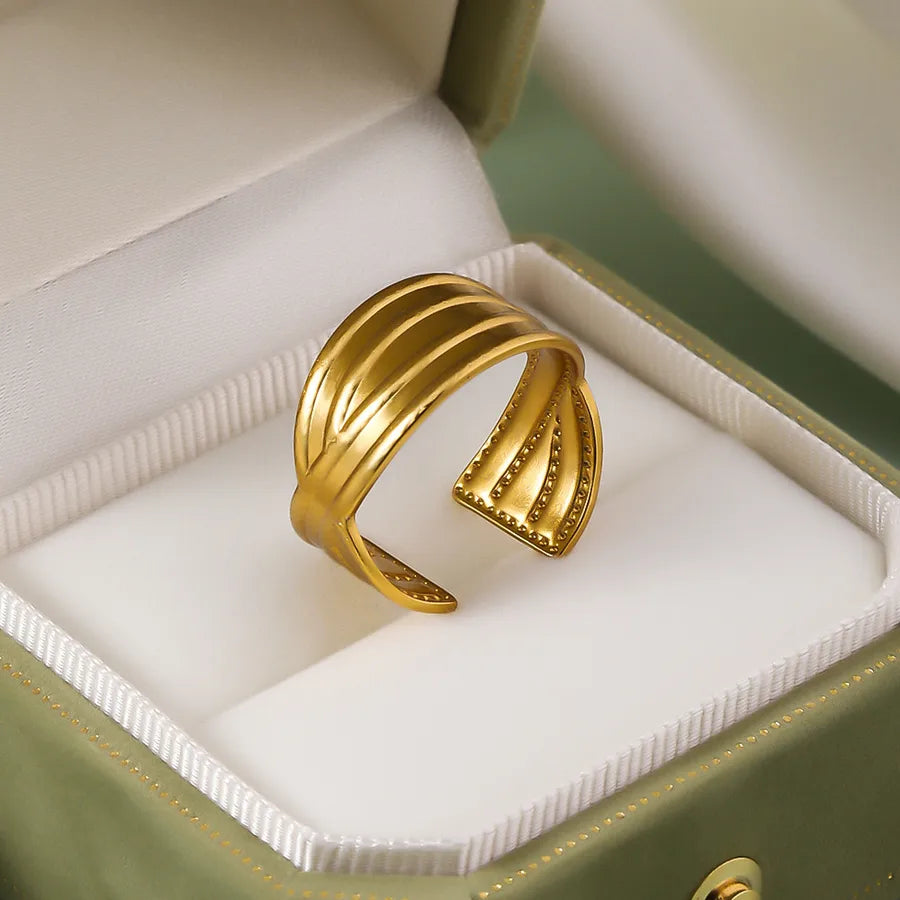 Wholesale Jewelry IG Style Elegant Retro Geometric Leaf Heart Shape 304 Stainless Steel Plating Open Rings