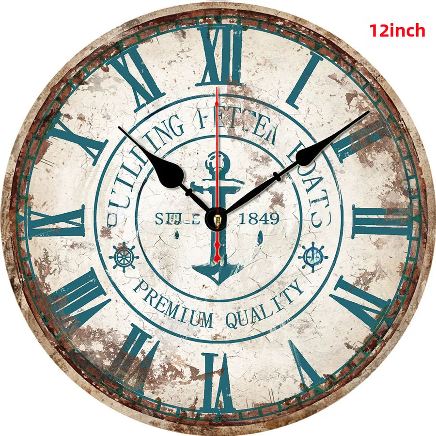 A generation of wall clock retro simple wooden clock wall hanging decorative round clock creative mute clock