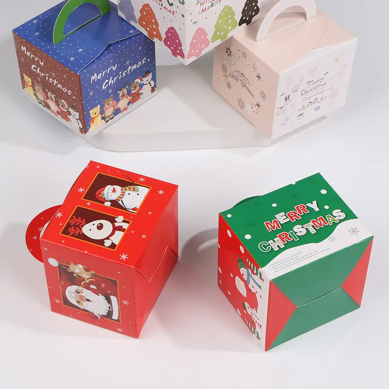 New Christmas Apple Box Handheld Peaceful Fruit Packaging Box Cartoon Christmas Gift Color Box Biscuit Candy Packaging