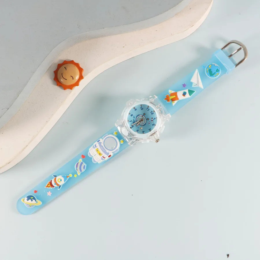 Children's Watch Creative Cartoon Quartz Color Shell Luminous Series Watch Primary School Boys and Girls 3D Viscose Watch