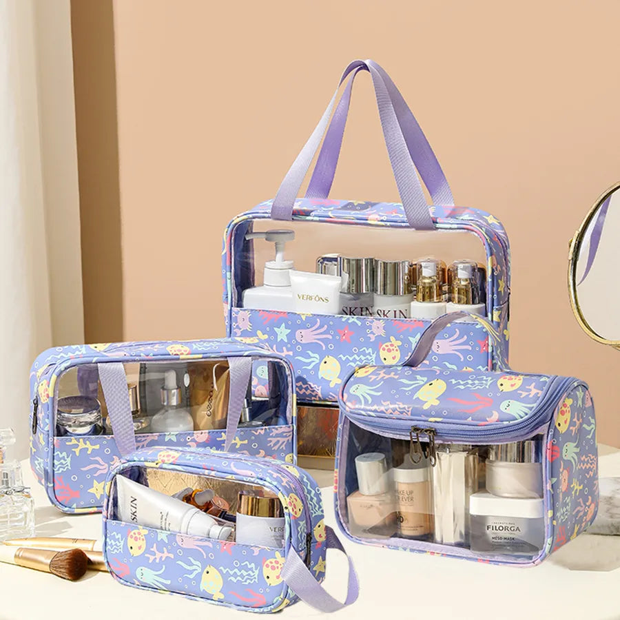 cute pastoral solid color pu leather makeup bags