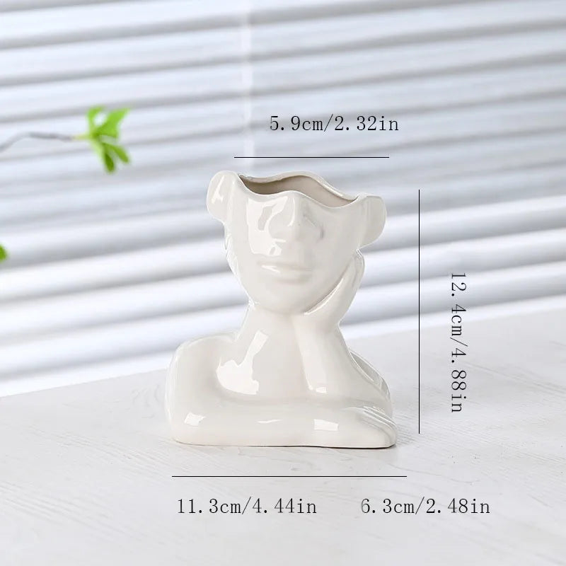 Modern Style Classic Style Human ceramics Vase Artificial Decorations