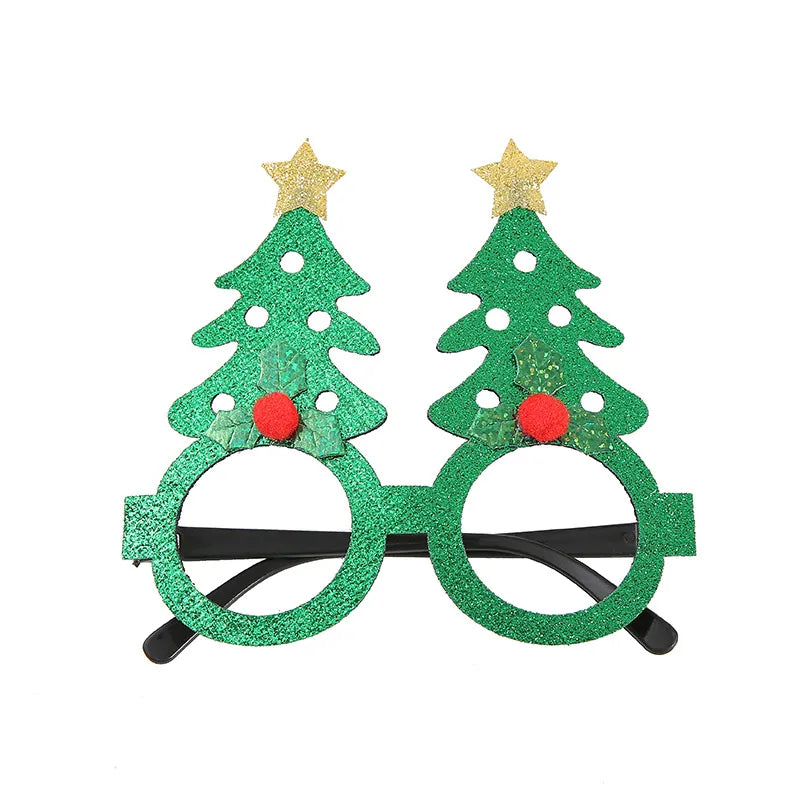 New Christmas Hairband Glasses Frame Halloween Valentine's Day Glasses Santa Claus Glasses Party Christmas