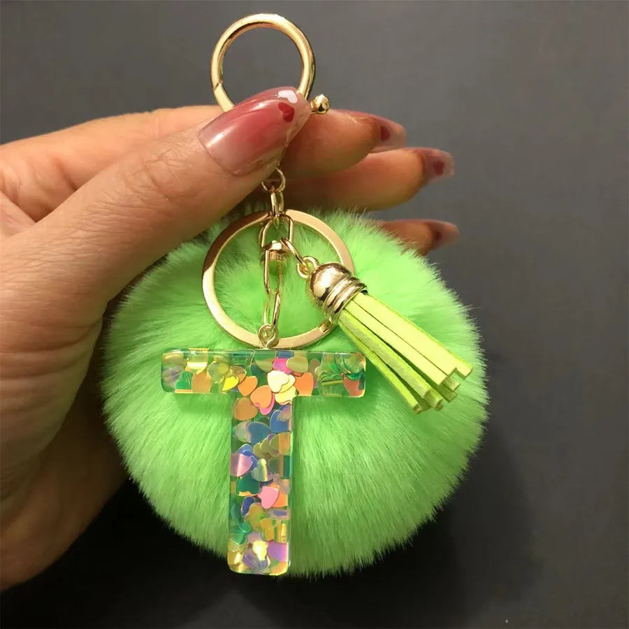 Simple Style Classic Style Letter Hairball Resin Unisex Bag Pendant Keychain