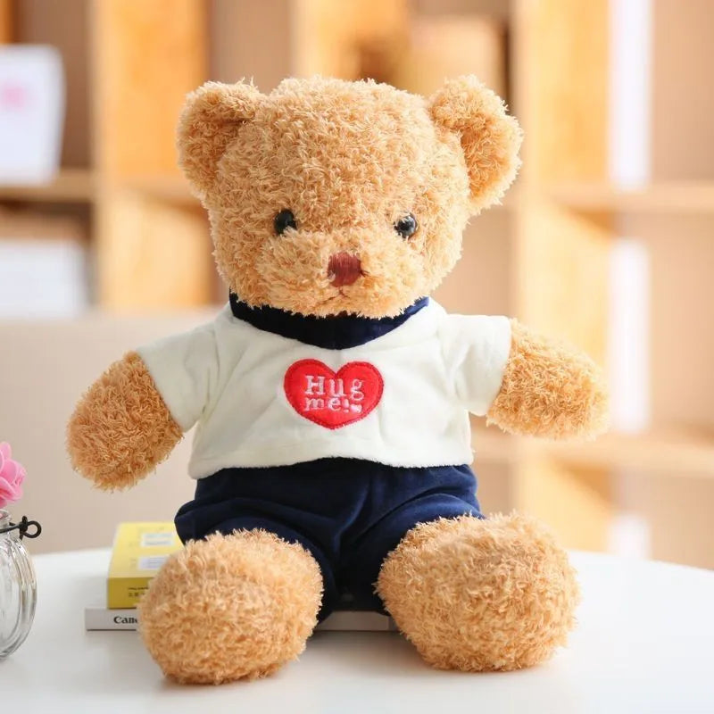 Wholesale sweater bear doll large pillow cute dressing teddy bear doll birthday gift girl plush toy