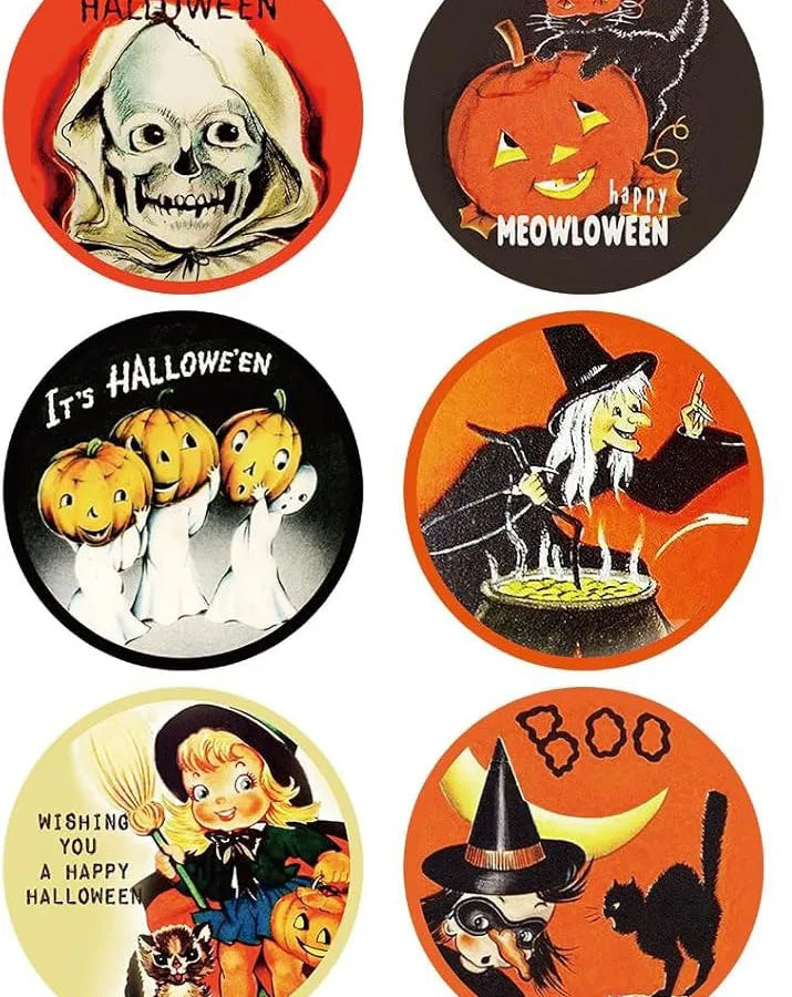 500 Pieces Halloween Festival Celebration Skeleton Non-drying Adhesive Stickers Labels Sealing Stickers Cardstock Material
