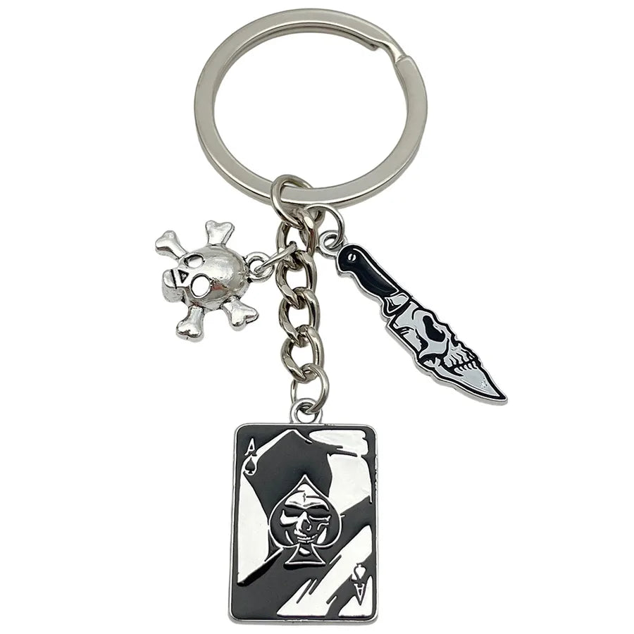 Halloween Ghost Cartoon Couple Car Keychain Pendant Ring Creative Personalized Alloy Bag Decorations Small Hanging Ornaments