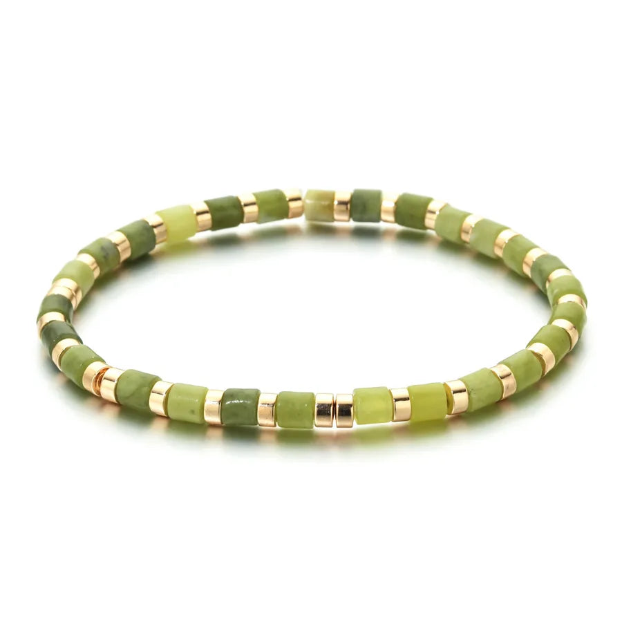 Ethnic Style Geometric natural stone Agate Beaded Chain Bracelets In Bulk