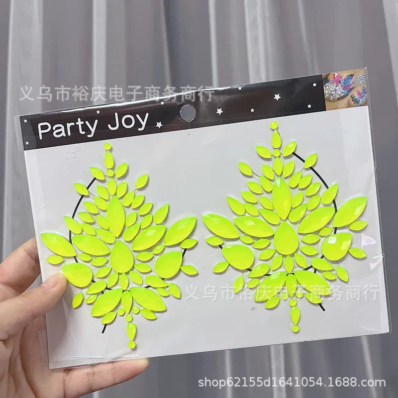 Halloween face stickers chest stickers body tattoo stickers resin acrylic Diamond stickers tattoo stickers wholesale