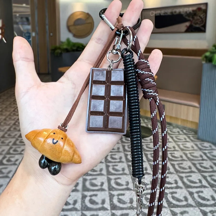 Cute Metal Keychain Pendant Beaded Bookbag Girl's Bag Charm Style Cartoon Design Half Handmade Flower